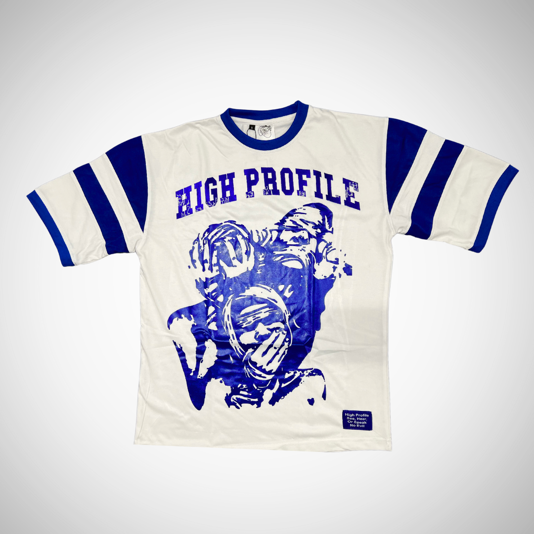 See No Evil Shirt － White / Royal Blue