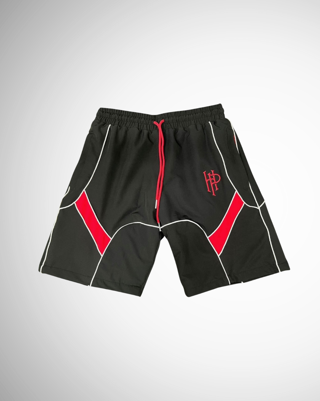Signature Tracksuit Shorts (Black/Red)