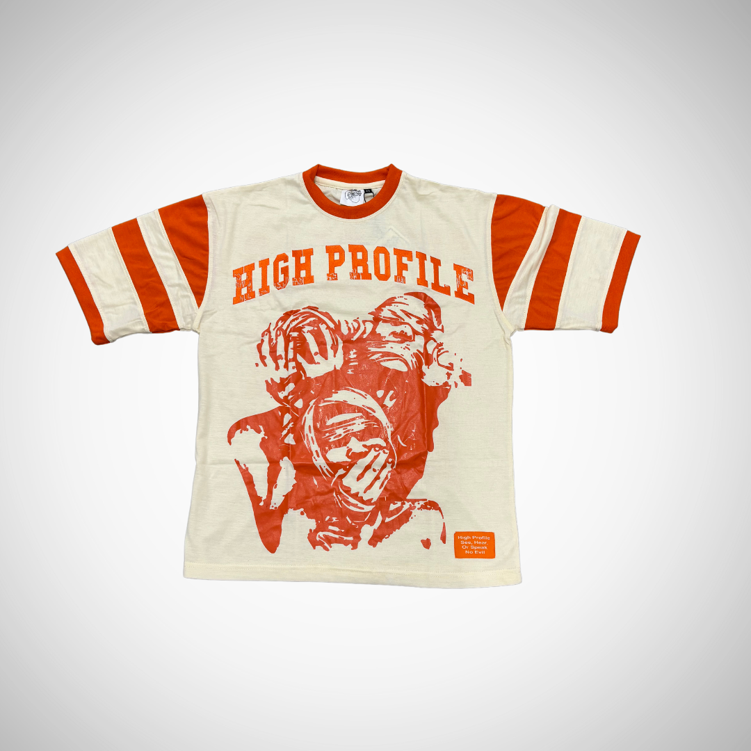 See No Evil Shirt — cream/orange