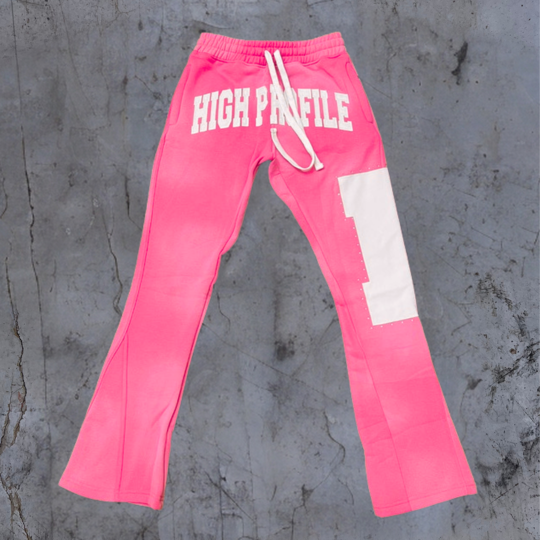 "Playas Club" Rhinestone Flare Joggers
