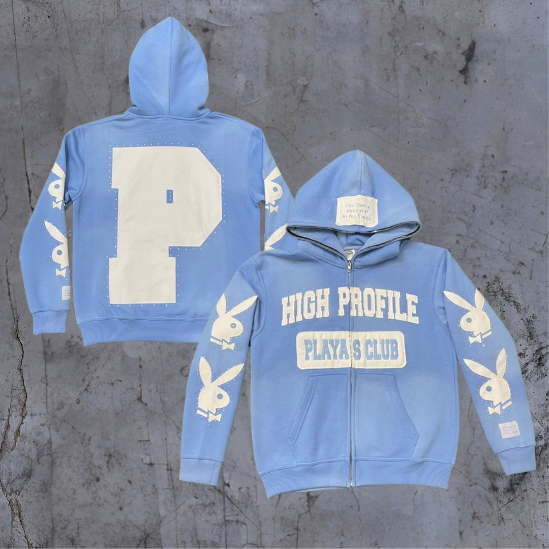 "Playas Club" Full Zip Hoodie