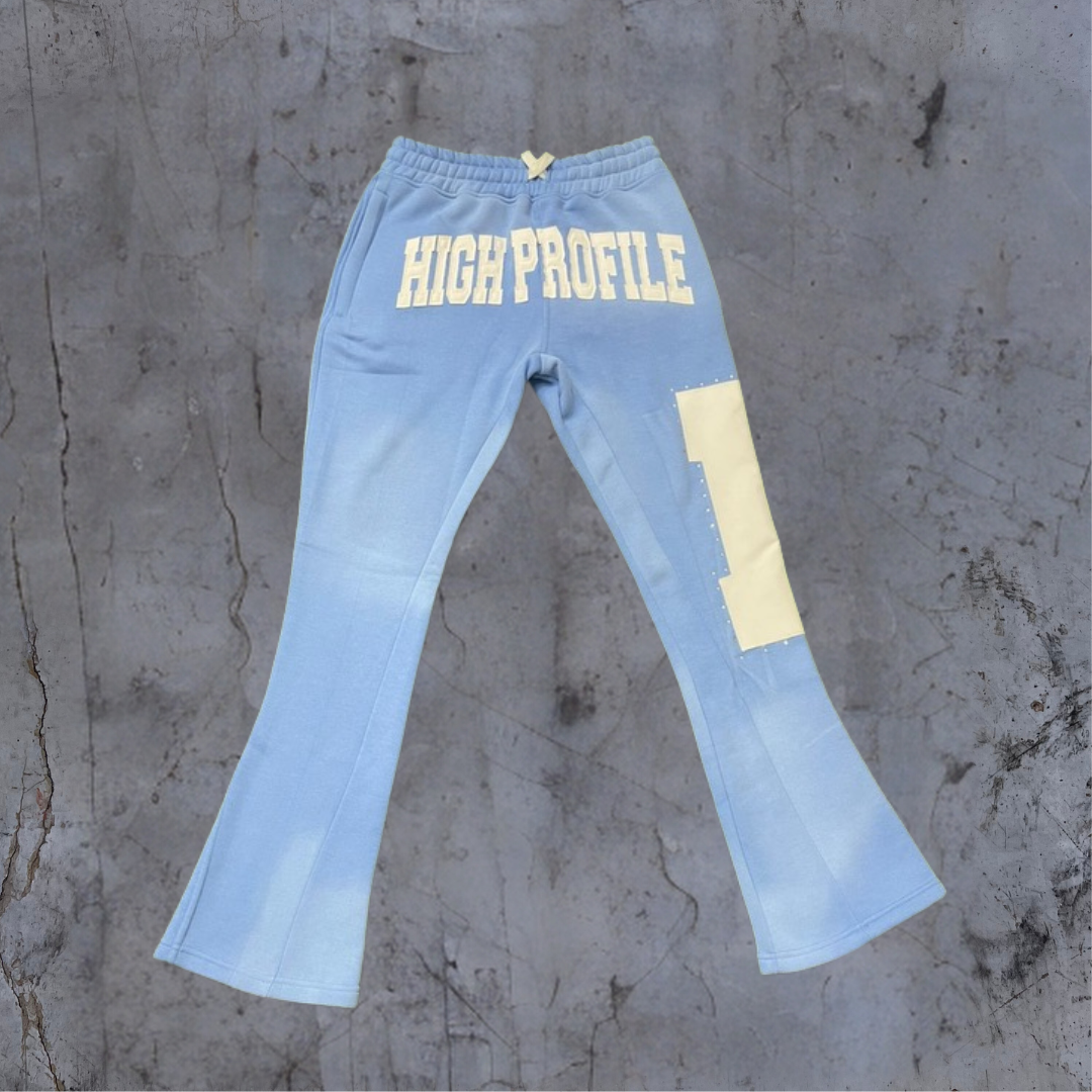 "Playas Club" Rhinestone Flare Joggers