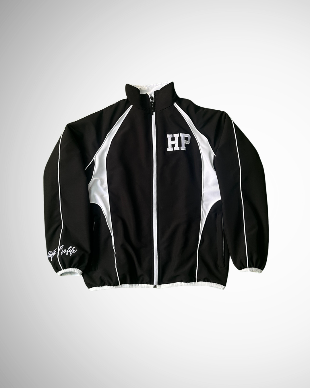 Kids High Profile Tech Jacket – BLACK / WHITE
