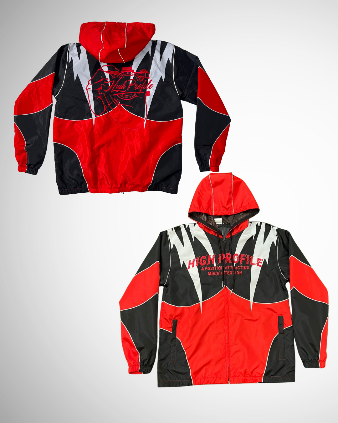 Retro Windbreaker Jacket – Heatwave (Red/Black/White)