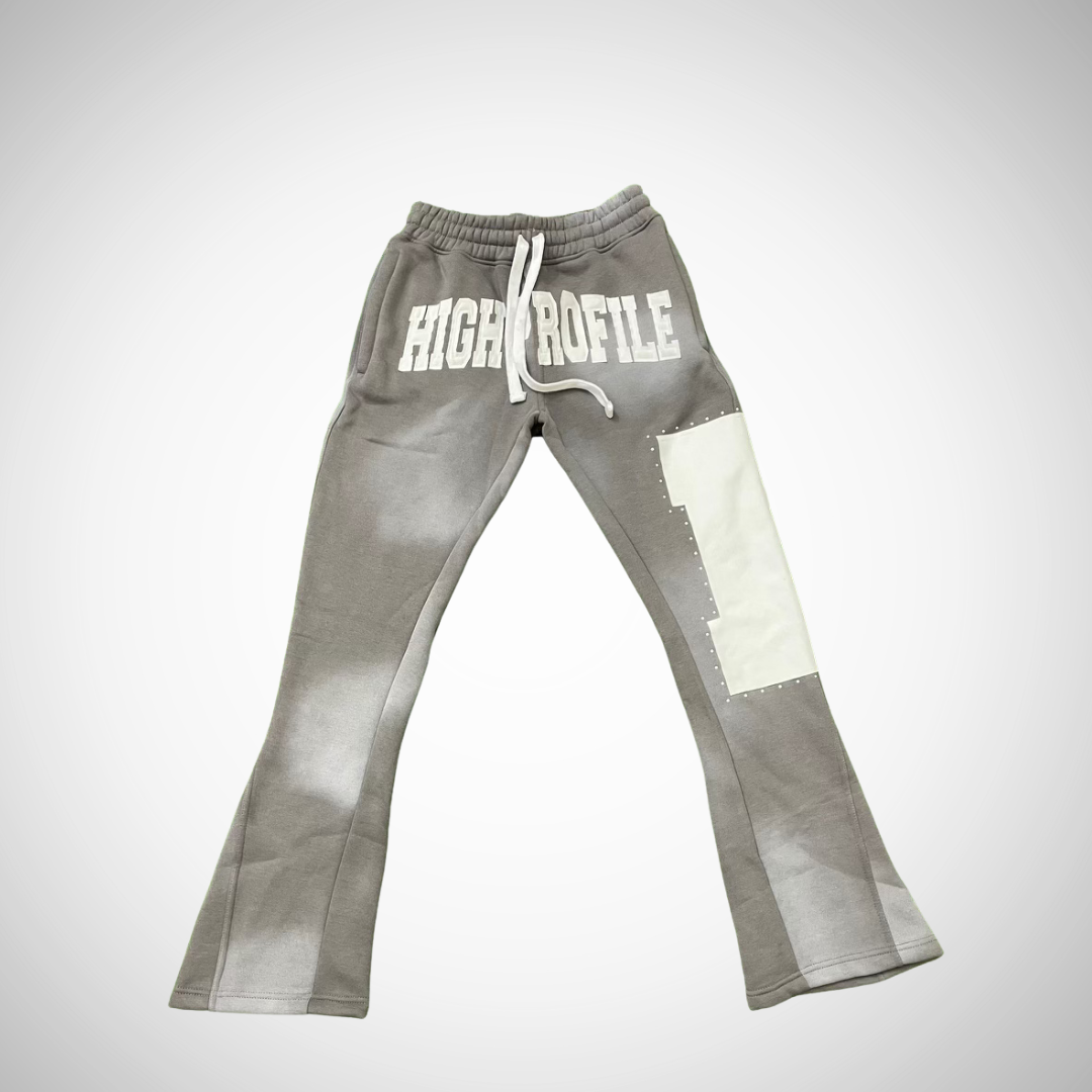 "Playas Club" Rhinestone Flare Joggers