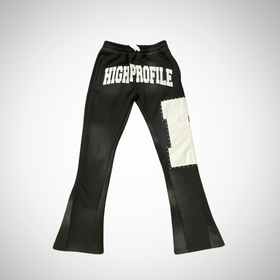 "Playas Club" Rhinestone Flare Joggers