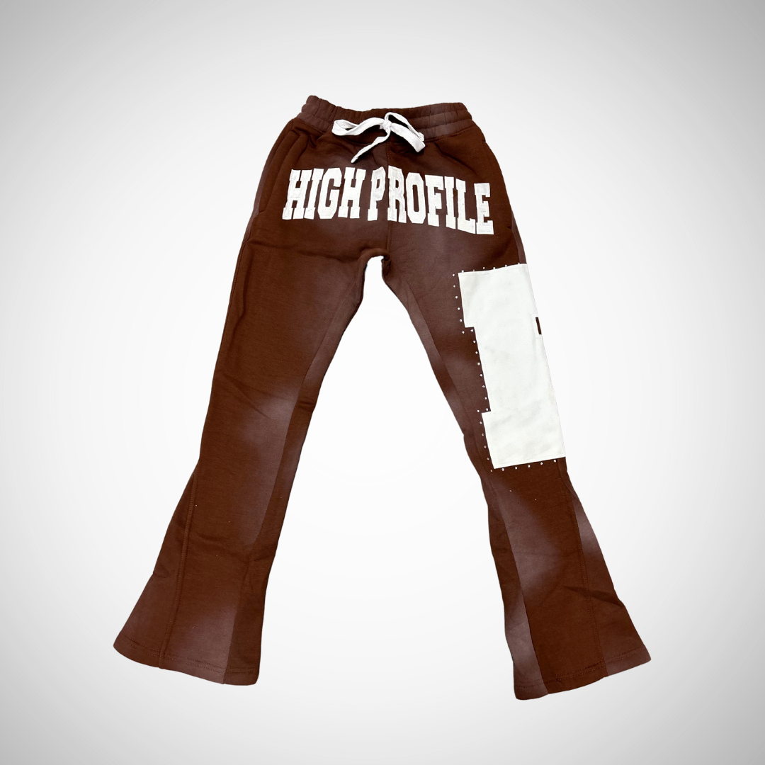 "Playas Club" Rhinestone Flare Joggers