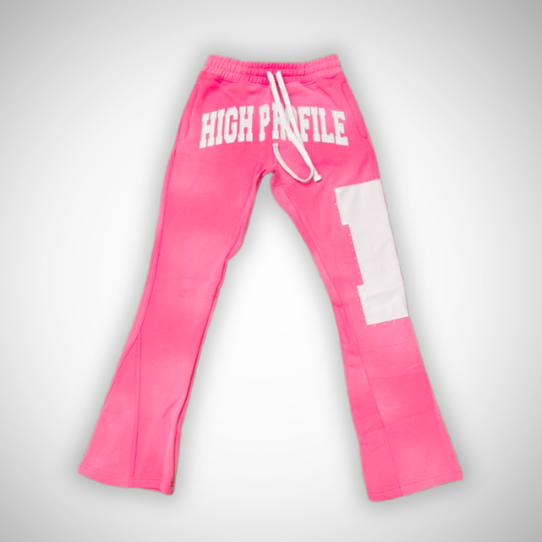 "Playas Club" Rhinestone Flare Joggers