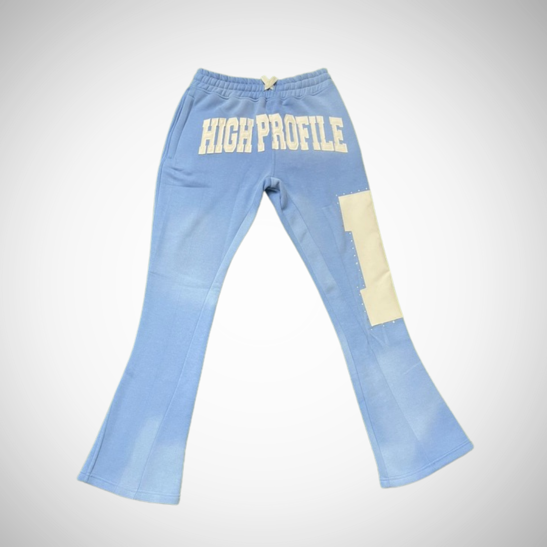 "Playas Club" Rhinestone Flare Joggers
