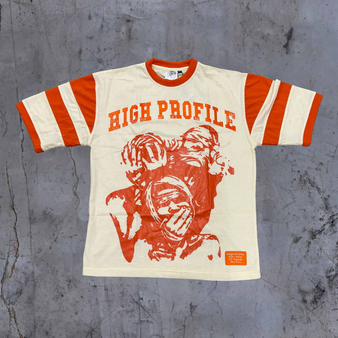 See No Evil Shirt — cream/orange