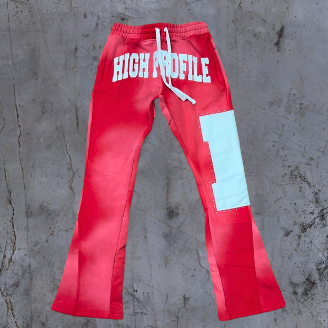 "Playas Club" Rhinestone Flare Joggers