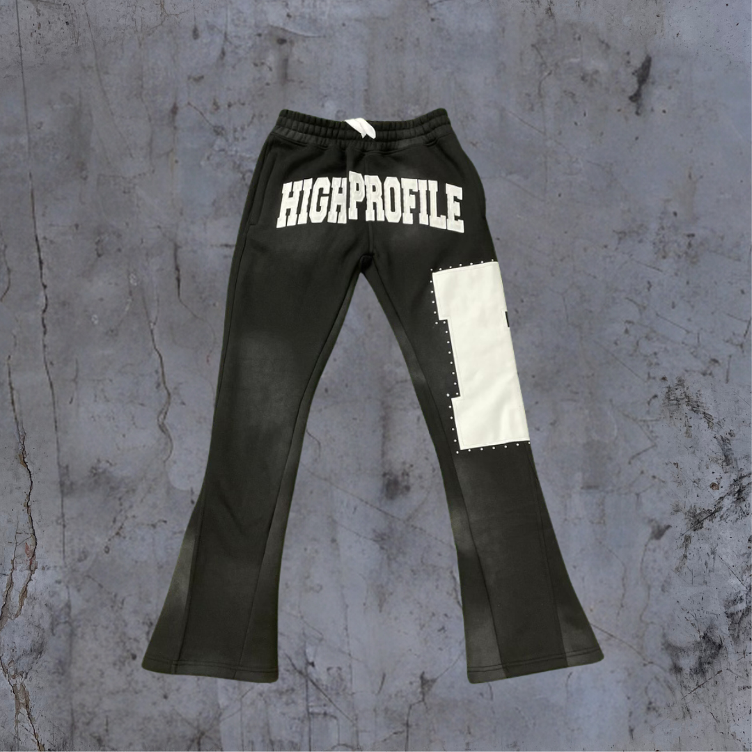 "Playas Club" Rhinestone Flare Joggers