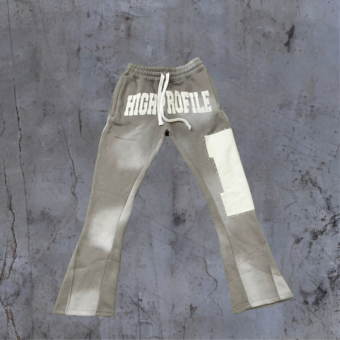 "Playas Club" Rhinestone Flare Joggers