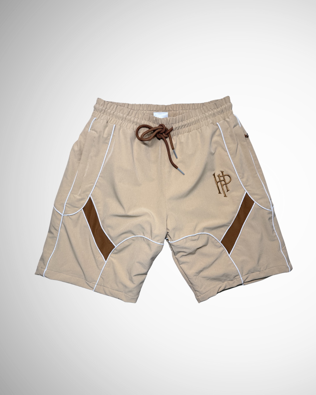 Signature Tracksuit Shorts (Beige/Brown)
