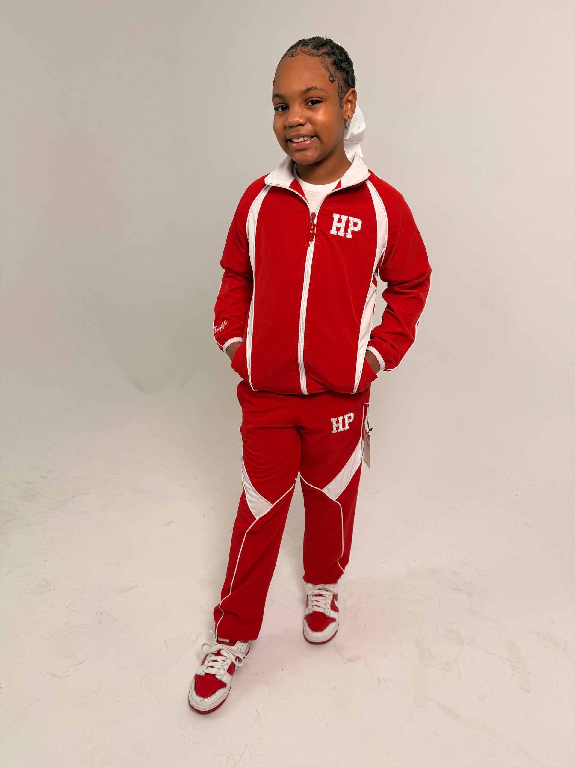 Kids High Profile Tech Pants – RED / WHITE