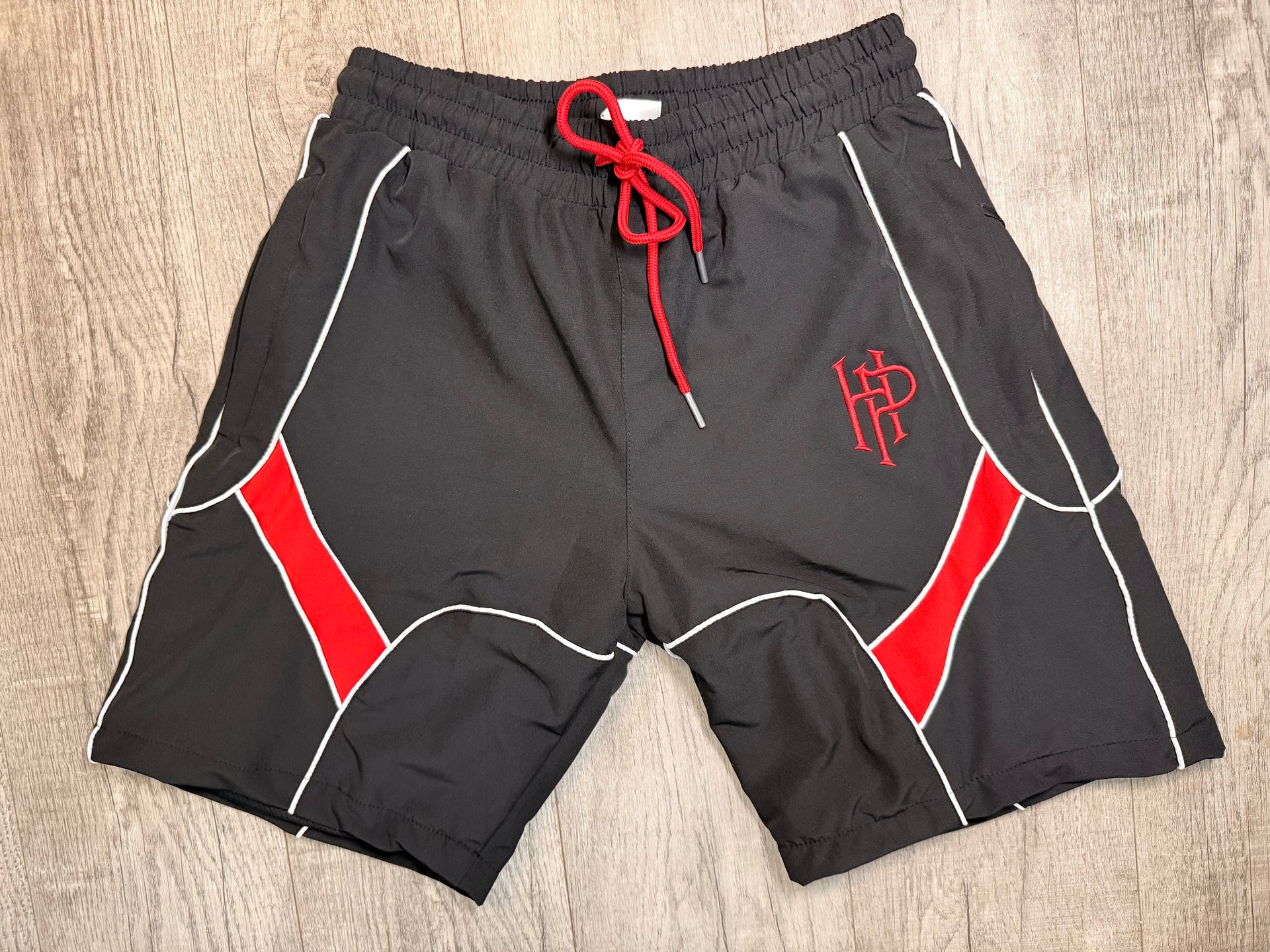 Signature Tracksuit Shorts (Black/Red)