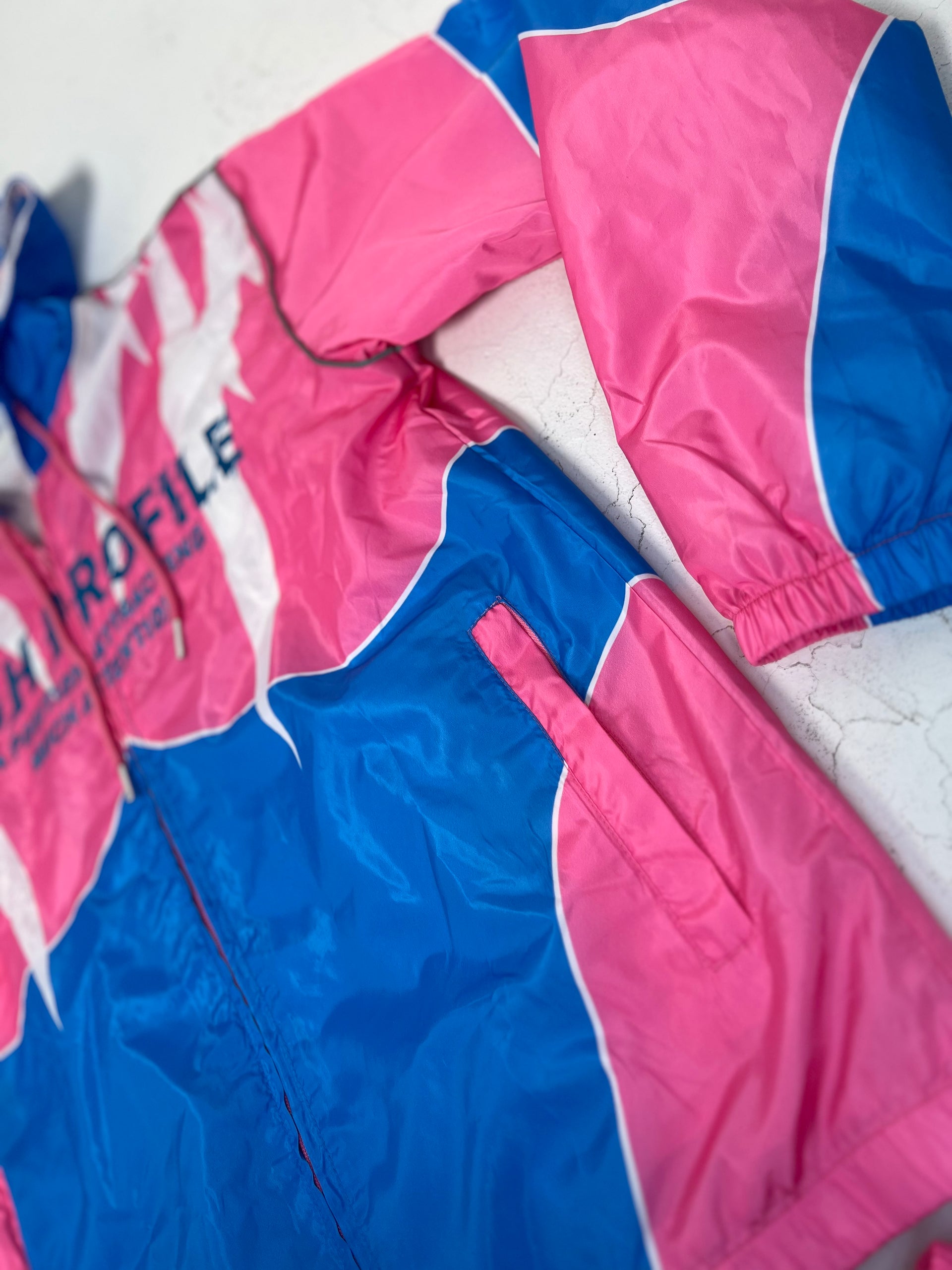 Retro Windbreaker Jacket – Cotton Candy Heat (Pink/Blue/White)