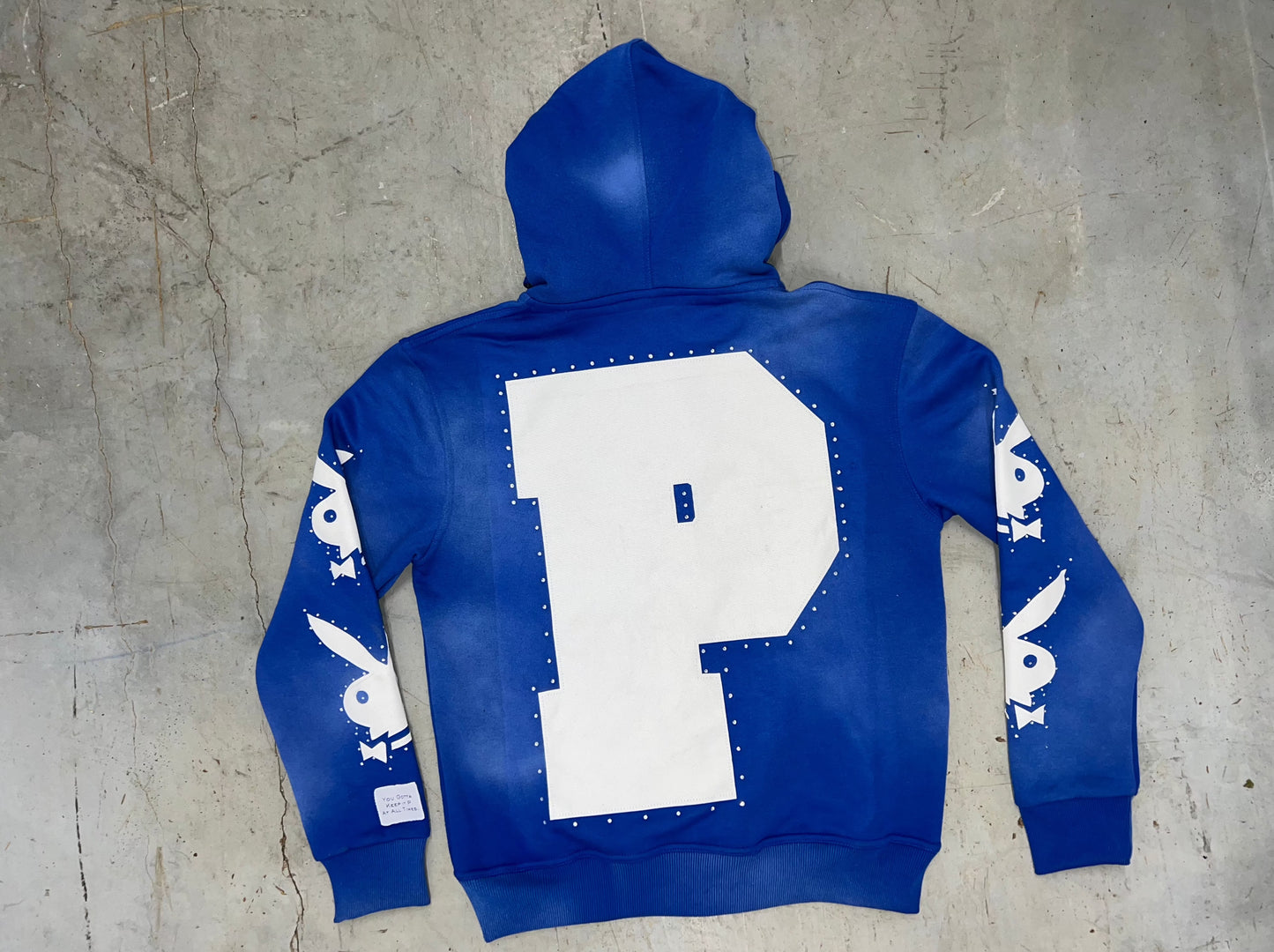 "Playas Club" P Rhinestone Hoodie