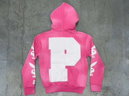 "Playas Club" P Rhinestone Hoodie