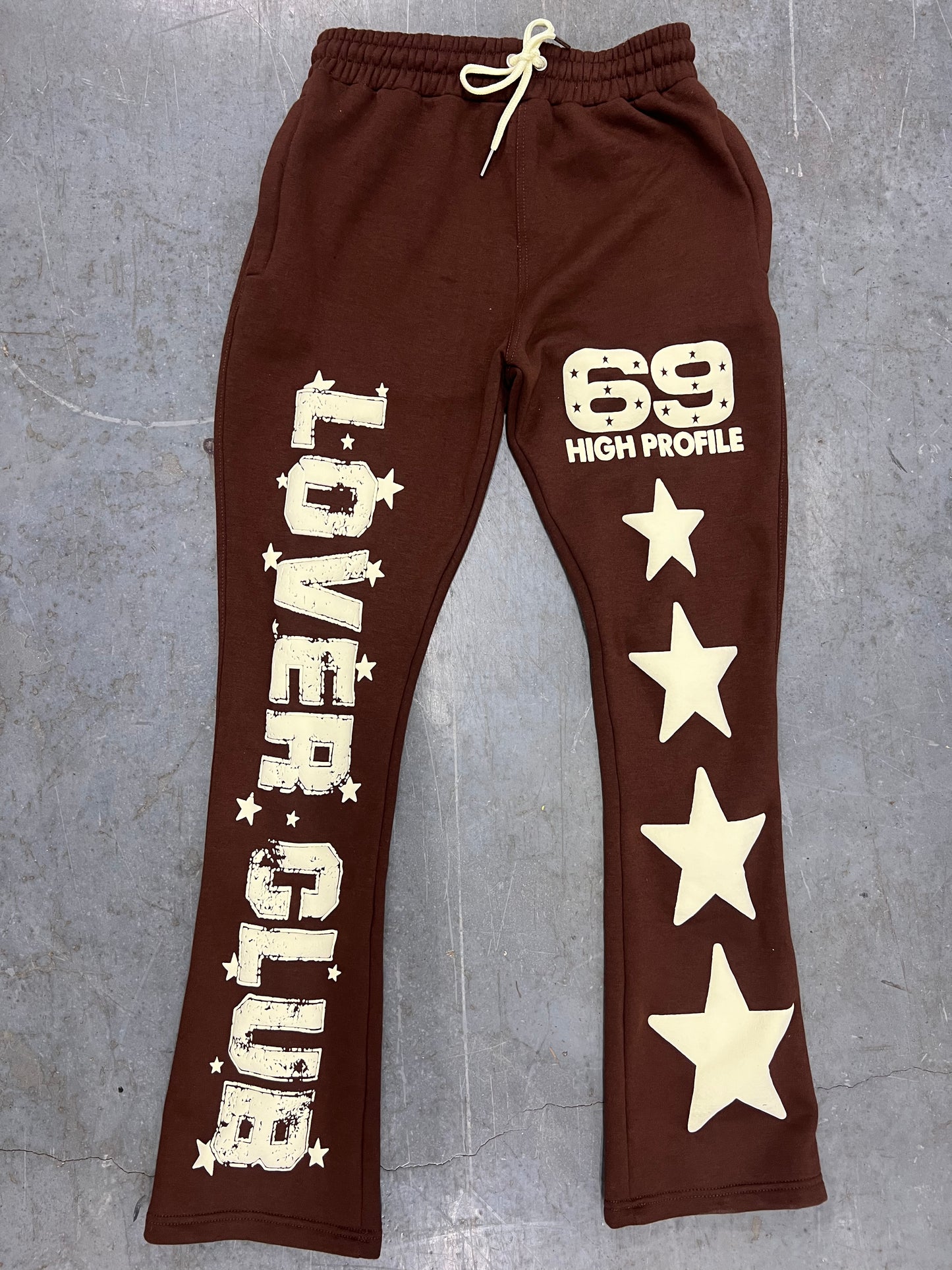 Lover Club Stacked Joggers (brown | cream)