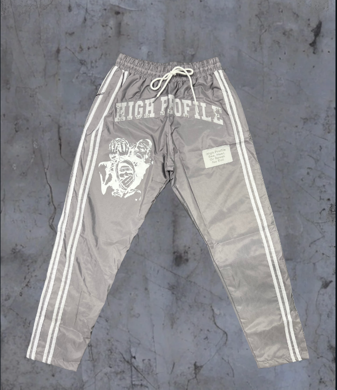 See No Evil Windbreaker Pants － Grey/White