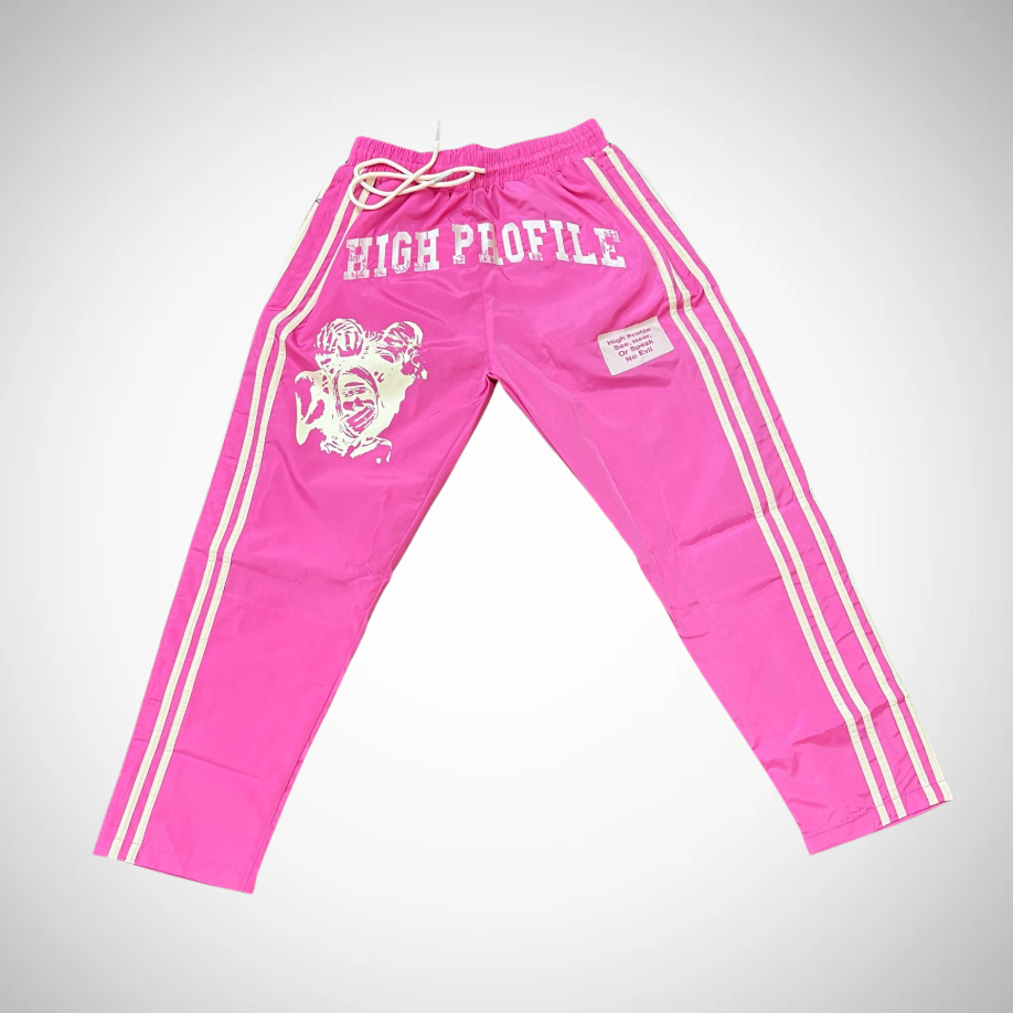 See No Evil Windbreaker Pants— pink/cream